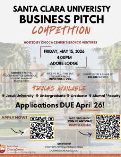 Business Pitch Competition Hosted by Ciocca Center Applications are due April 26